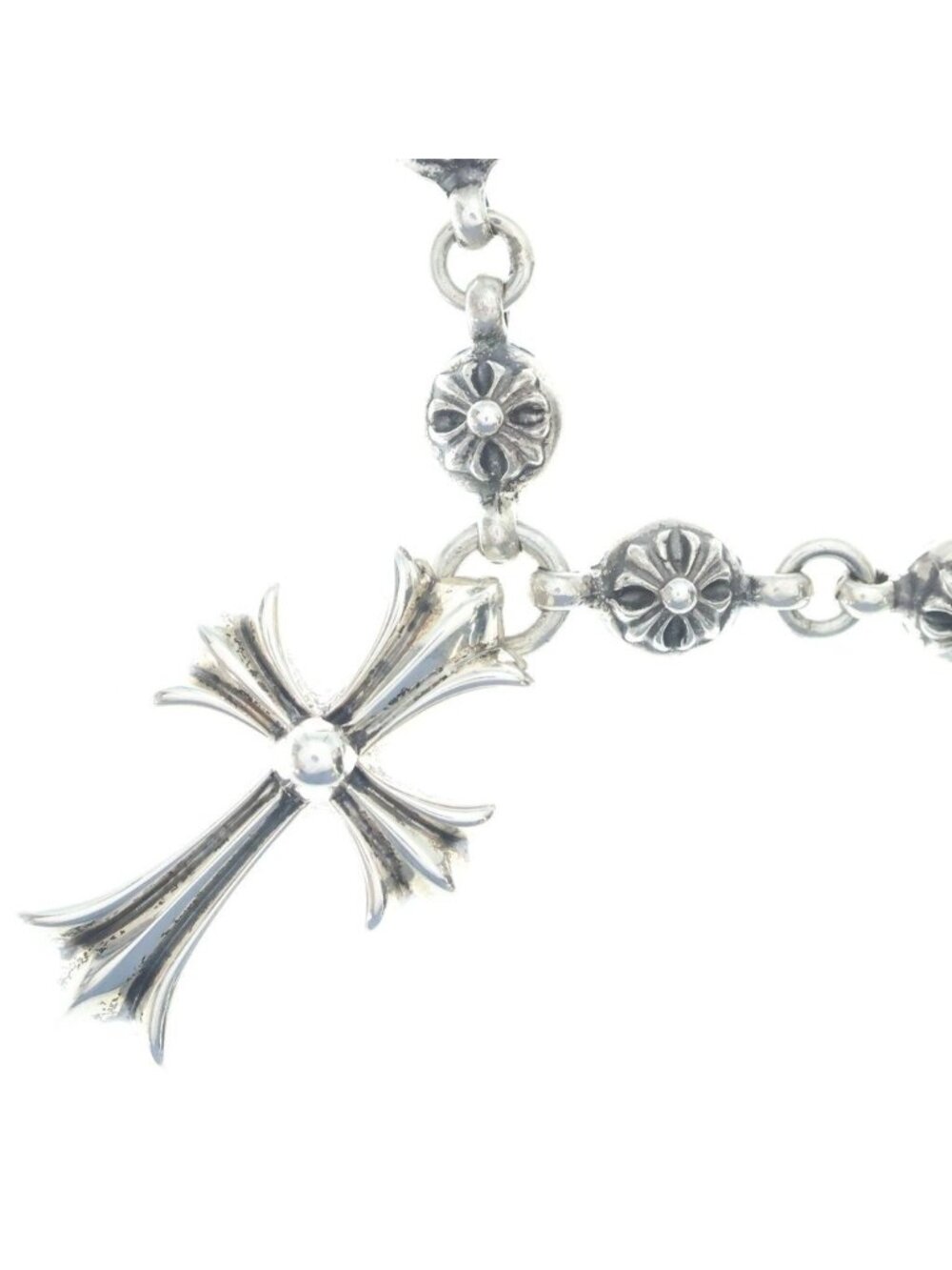 Chrome Hearts 1 CH Cross Ball Chain Small Necklace Silver